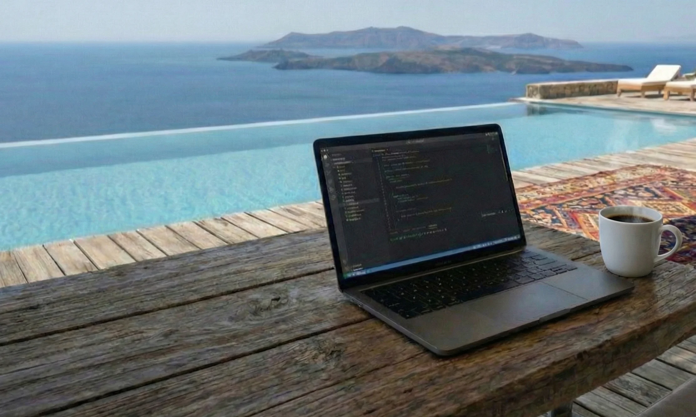 Outdoor office with pergola